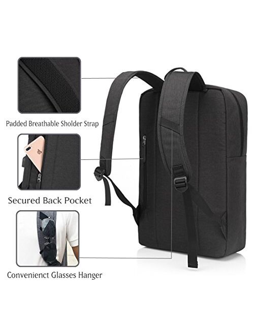 Business Laptop Backpack for 17 inch Computer With Built-in Charging Cable USB Port Lightweight School Rucksack with Waterproof Rain Cover