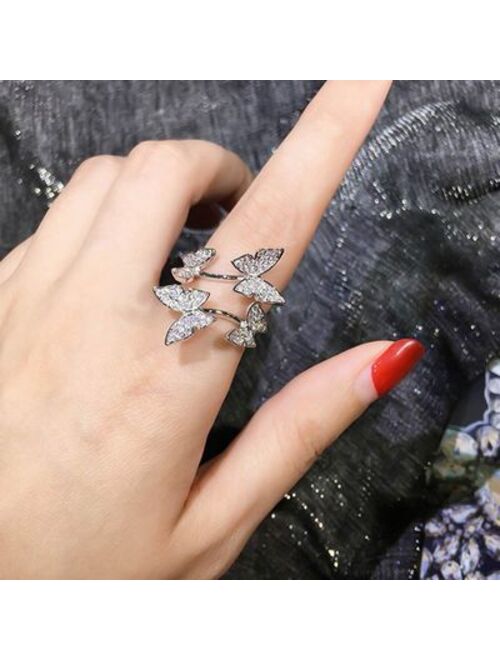 AkoaDa New Product Adjustable Opening Butterfly Ring Personality Ring Female