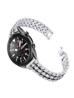 Joyozy Women Girls Stylish Band for Samsung Galaxy Watch (42mm)/Galaxy Watch3(41mm)/Active/2(40mm)/(44mm)/Ticwatch 2, Stainless Steel 20mm Jewelry Watch Strap Band Wrist 