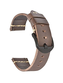 EACHE Quick Release Genuine Leather Watch Band 20mm 22mm 24mm Handmade Retro Leather Watch Straps For Men Women