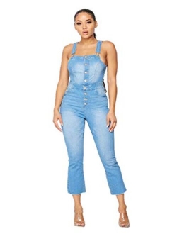 SOHO GLAM Women Regular Stretch Skinny Plus Size Casual Overalls Cotton Pants