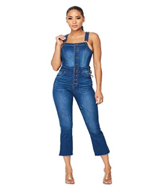 SOHO GLAM Women Regular Stretch Skinny Plus Size Casual Overalls Cotton Pants