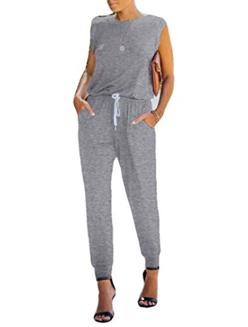 Women One Off Shoulder Jumpsuits Short Sleeve Casual Skinny Long Pants Rompers with Pockets