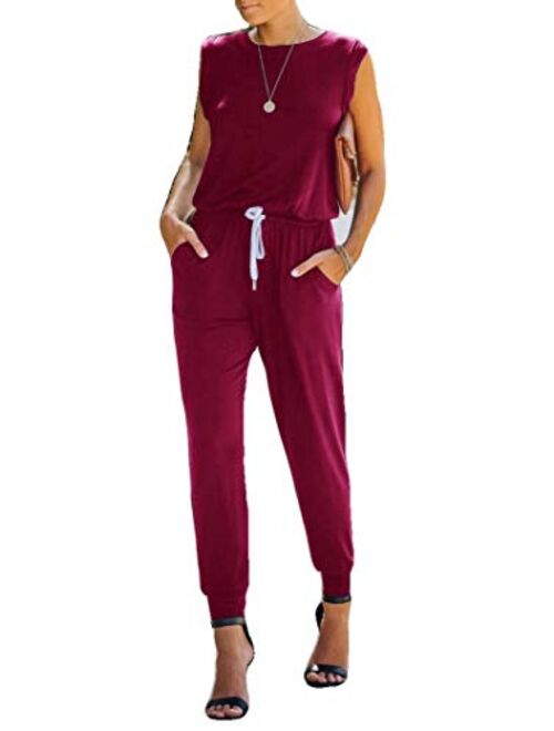 Women One Off Shoulder Jumpsuits Short Sleeve Casual Skinny Long Pants Rompers with Pockets