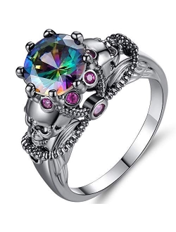 Retro Vintage Skull Gothic Statement Promise Cocktail Party Biker Ring