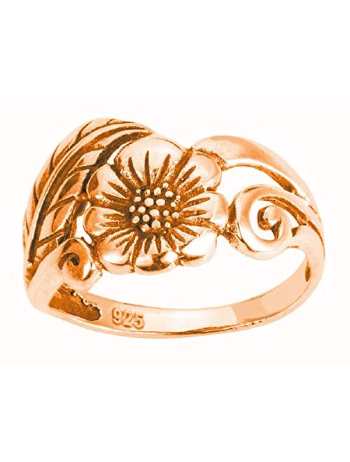 CloseoutWarehouse Sterling Silver Karen's Flower Ring (Sizes 2-15)