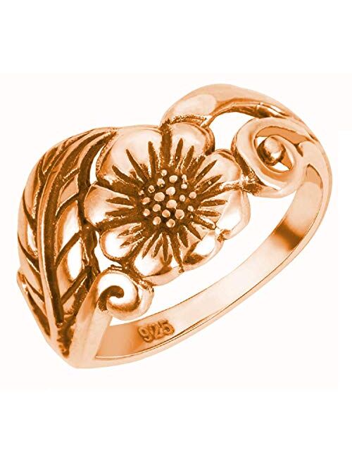 CloseoutWarehouse Sterling Silver Karen's Flower Ring (Sizes 2-15)