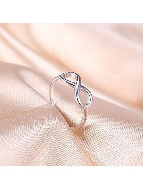 SOMEN TUNGSTEN 925 Sterling Silver Ring Infinity Knot Rings Eternity Wedding Band Size 4-11