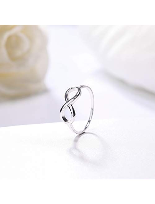 SOMEN TUNGSTEN 925 Sterling Silver Ring Infinity Knot Rings Eternity Wedding Band Size 4-11