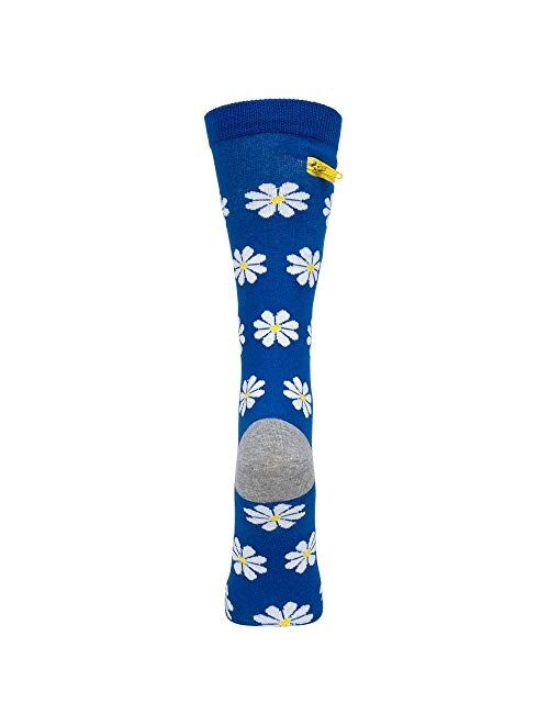 DAISIES ON BLUE - Womens Pocket Socks