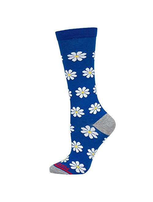 DAISIES ON BLUE - Womens Pocket Socks