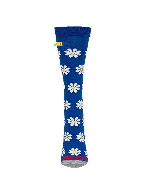 DAISIES ON BLUE - Womens Pocket Socks