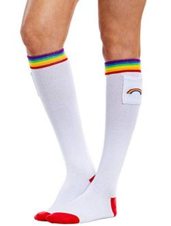 Women's Pride Rainbow Socks w/ Built in Pocket - Rainbow Socks for Pride