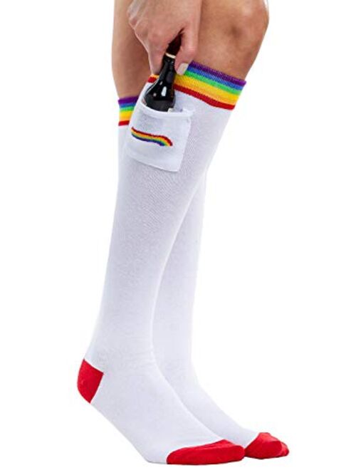 Women's Pride Rainbow Socks w/ Built in Pocket - Rainbow Socks for Pride