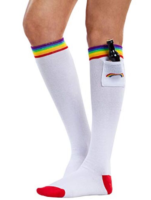 Women's Pride Rainbow Socks w/ Built in Pocket - Rainbow Socks for Pride