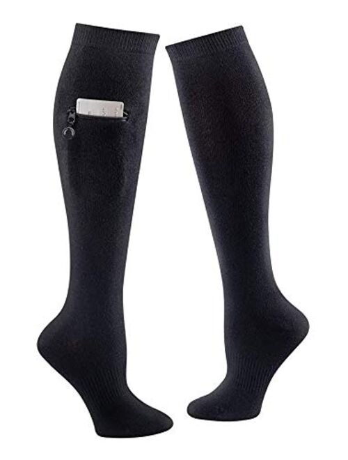 Knee High Women Socks w/Zip Pocket - Miss Zippy - from TCK Brands