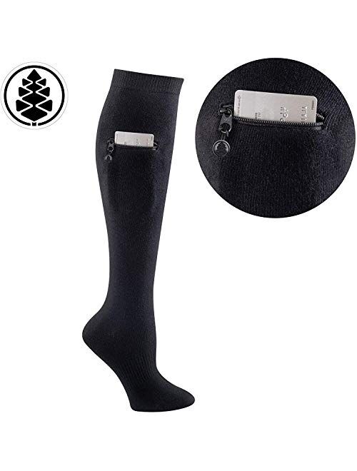 Knee High Women Socks w/Zip Pocket - Miss Zippy - from TCK Brands