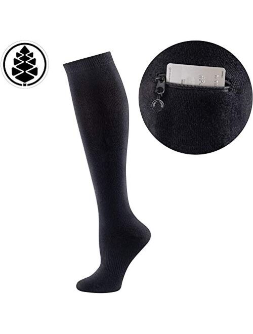 Knee High Women Socks w/Zip Pocket - Miss Zippy - from TCK Brands