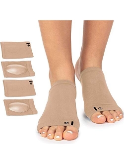 Arch Support Brace for Flat Feet with Gel Pad Inside - 2 Pairs - Plantar Fasciitis Support Brace - Compression Arch Sleeves for Women, Men - Foot Pain Relief for Planter 