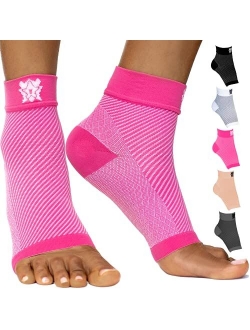 Plantar Fasciitis Socks, Compression Foot Sleeves with Arch Support for Men and Women, Black, Large