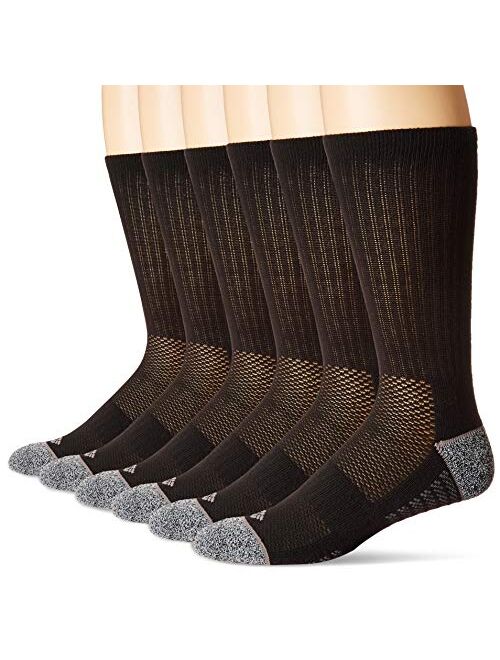 Columbia Men's Pique Weave Crew Socks with Arch Support, 6 Pairs, 10-13