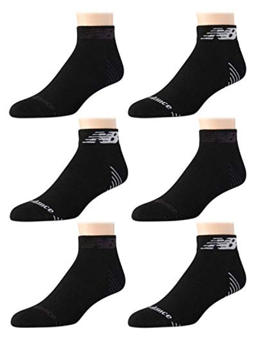 New Balance Men's Athletic Arch Compression Cushion Comfort Quarter Socks (6 Pack)