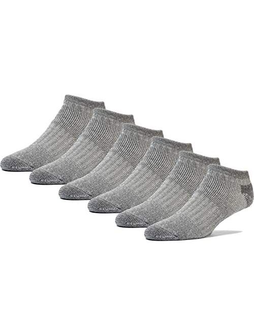 FUN TOES Men's Merino Wool Low Cut Socks - Strong Arch Support - Cushioned Bottom - Ideal for Hiking Trekking- 6 Pairs