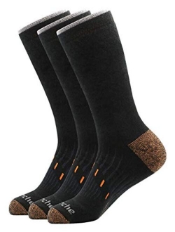 Avalanche Men's Odor Resistant Copper Wool Blend Crew Socks With Arch Support 2-Pack