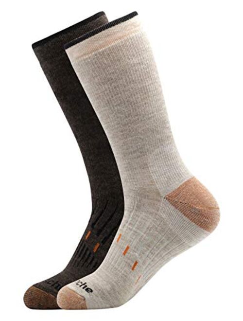 Avalanche Men's Odor Resistant Copper Wool Blend Crew Socks With Arch Support 2-Pack