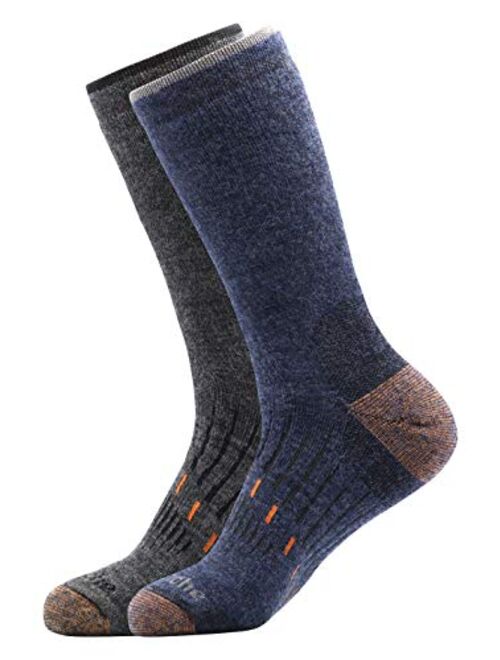 Avalanche Men's Odor Resistant Copper Wool Blend Crew Socks With Arch Support 2-Pack