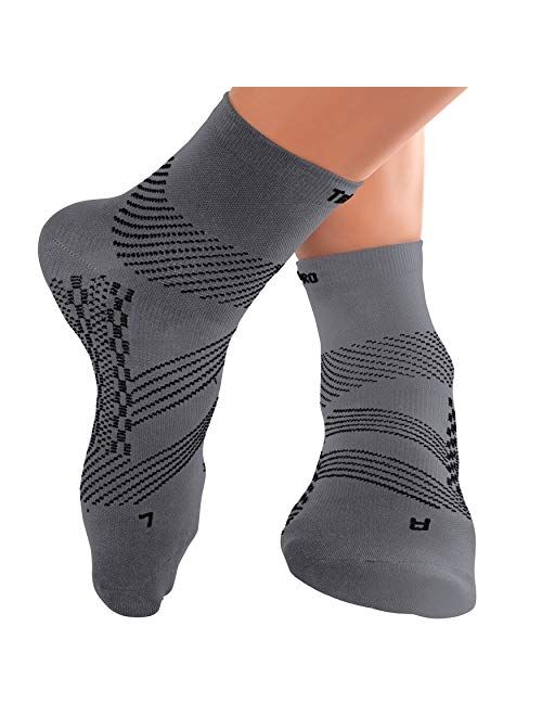 TechWare Pro Ankle Compression Socks-Plantar Fasciitis Socks & Foot Support. Achilles Tendonitis Brace & Arch Support for Heel Pain Relief. Injury Recovery & Prevention. 