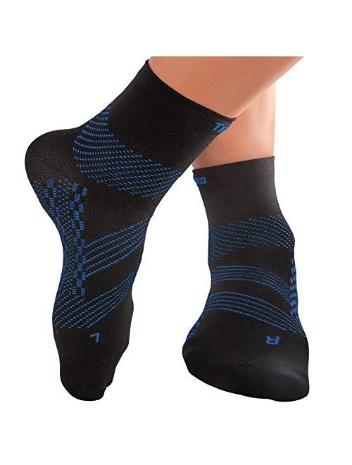 TechWare Pro Ankle Compression Socks-Plantar Fasciitis Socks & Foot Support. Achilles Tendonitis Brace & Arch Support for Heel Pain Relief. Injury Recovery & Prevention. 