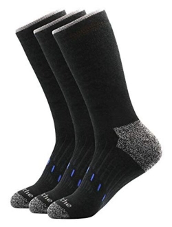 Avalanche Men's Quick Drying Merino Wool Blend Crew Socks With Arch Support 2-Pack