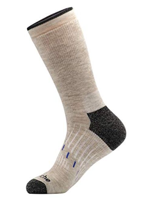 Avalanche Men's Quick Drying Merino Wool Blend Crew Socks With Arch Support 2-Pack