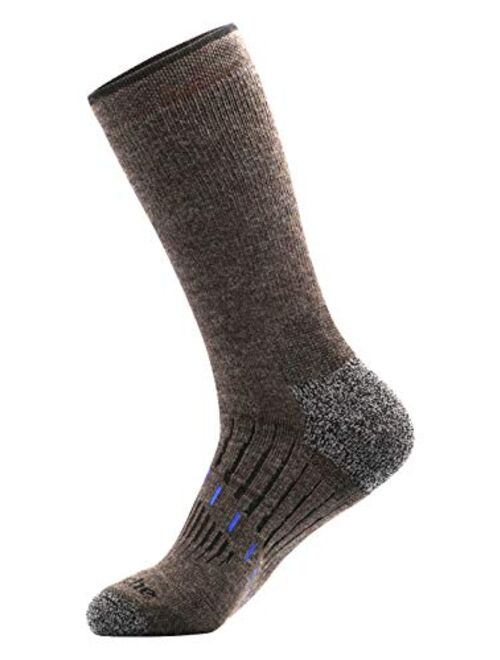 Avalanche Men's Quick Drying Merino Wool Blend Crew Socks With Arch Support 2-Pack