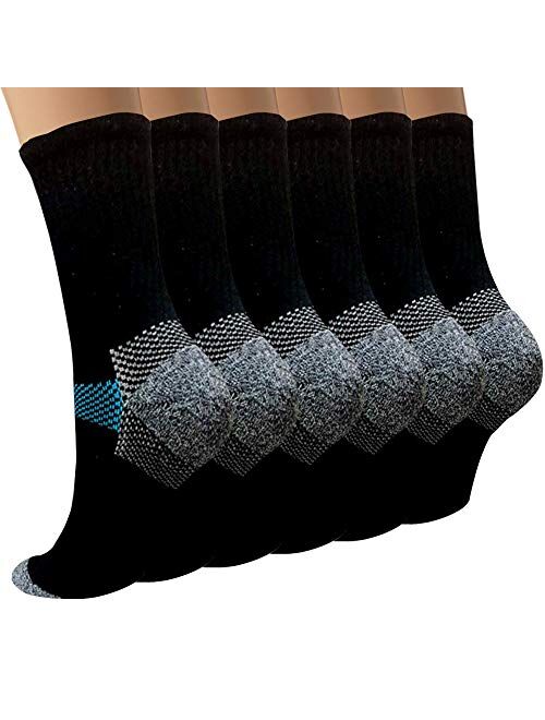 Copper Compression Socks Women and Men - Circulation Arch Support Plantar Fasciitis Ankle Socks For Athletic & Running