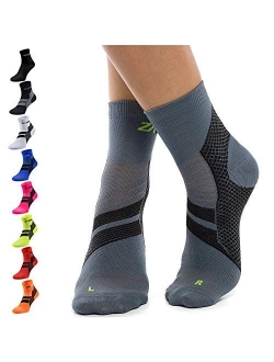 ZaTech Plantar Fasciitis Socks, Ankle Compression & Arch Support Socks, Seamless