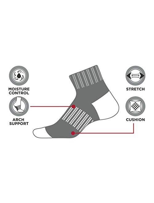 New Balance Men's Athletic Arch Compression Cushion Comfort Quarter Socks (12 Pack)