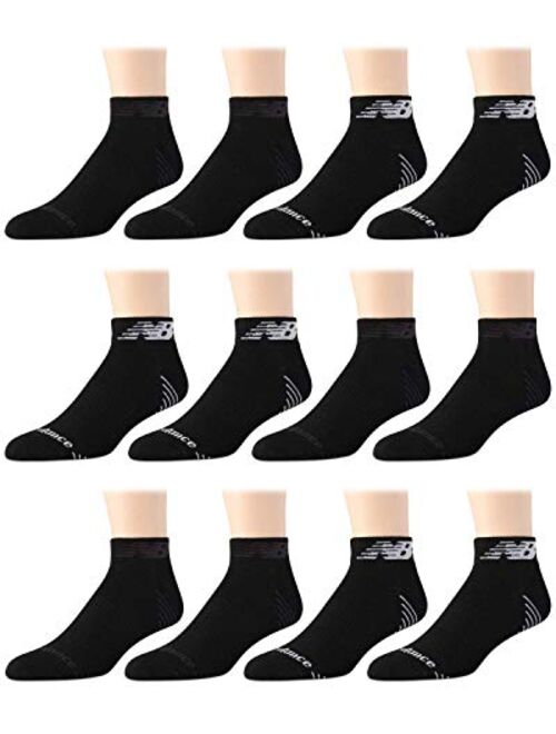 New Balance Men's Athletic Arch Compression Cushion Comfort Quarter Socks (12 Pack)