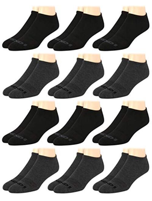 AND1 Men's Athletic Arch Compression Cushion Comfort No Show Socks (12 Pack)