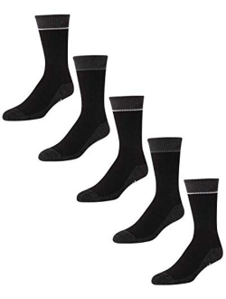 Men's Athletic Arch Cushion Comfort Crew Socks (5 Pack)