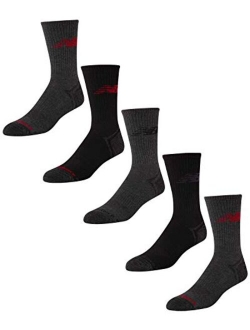 Men's Athletic Arch Cushion Comfort Crew Socks (5 Pack)