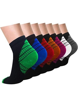 Compression Socks Plantar Fasciitis Sock for Women & Men, Arch Support Ankle Low Cut Running Sports Flight Travel Nurses