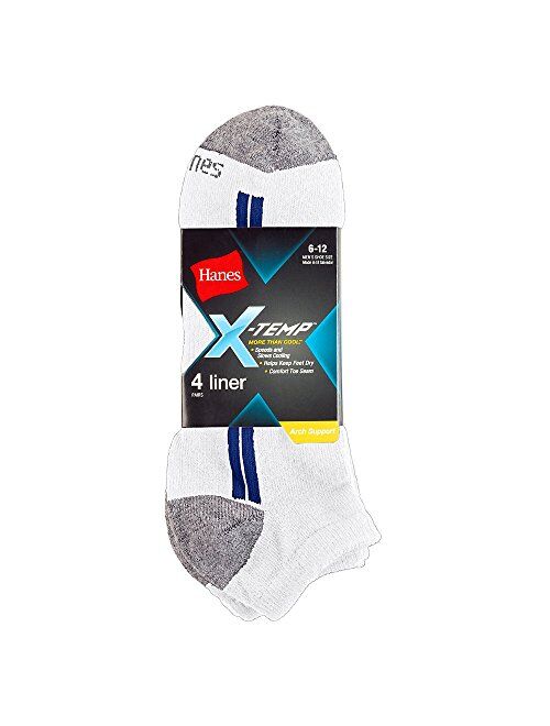 Hanes Mens X-Temp Arch Support Liner Socks