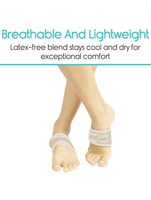 Arch Support Brace by Vive - Plantar Fasciitis Strap for Foot Pain, High  Arches & Flat Feet - Compression Wrap - Insert for Under Socks & Shoes 