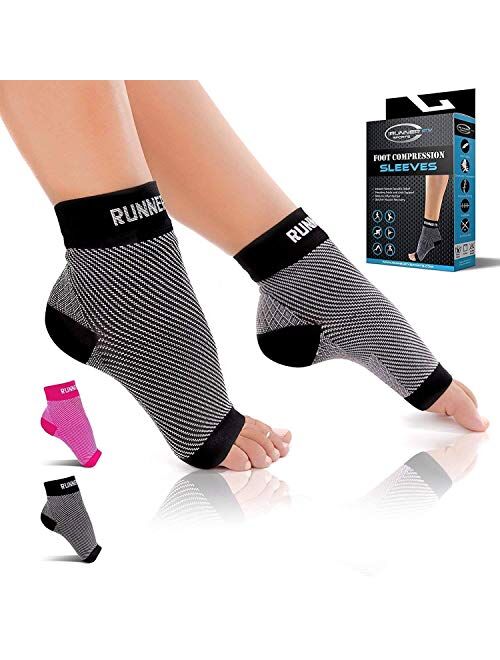 Runner FX Sports Nano Socks for Women Neuropathy - Nano Socks for Men Neuropathy - Plantar Fasciitis Socks with Arch Support, Ankle Compression Foot Sleeve, Nano socks fo