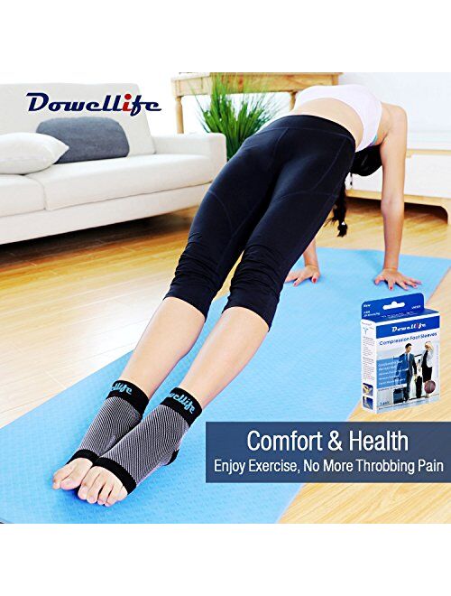 Dowellife Plantar Fasciitis Socks, Ankle Brace Compression Support Sleeves & Arch Support, Foot Compression Sleeves, Ease Swelling, Achilles Tendonitis, Heel Spur for Men