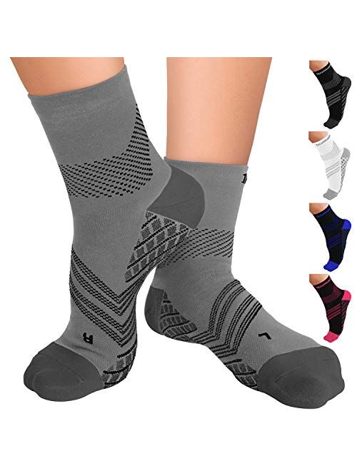 TechWare Pro Plantar Fasciitis Socks – Therapy Grade Cushion Ankle Compression Socks Women & for Men. Nano Socks Ankle Brace with Foot Arch Support