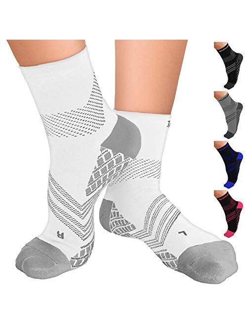 TechWare Pro Plantar Fasciitis Socks – Therapy Grade Cushion Ankle Compression Socks Women & for Men. Nano Socks Ankle Brace with Foot Arch Support