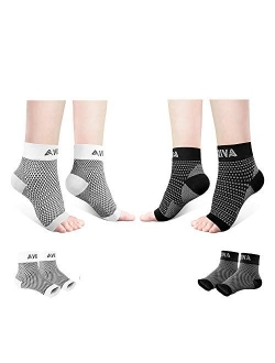 Ankle Brace for Men Women 2 Pairs AVIDDA Plantar Fasciitis Socks with Arch Support Compression Foot Sleeve for Achilles Tendon Support Sprained Ankle Swelling Flat Feet B